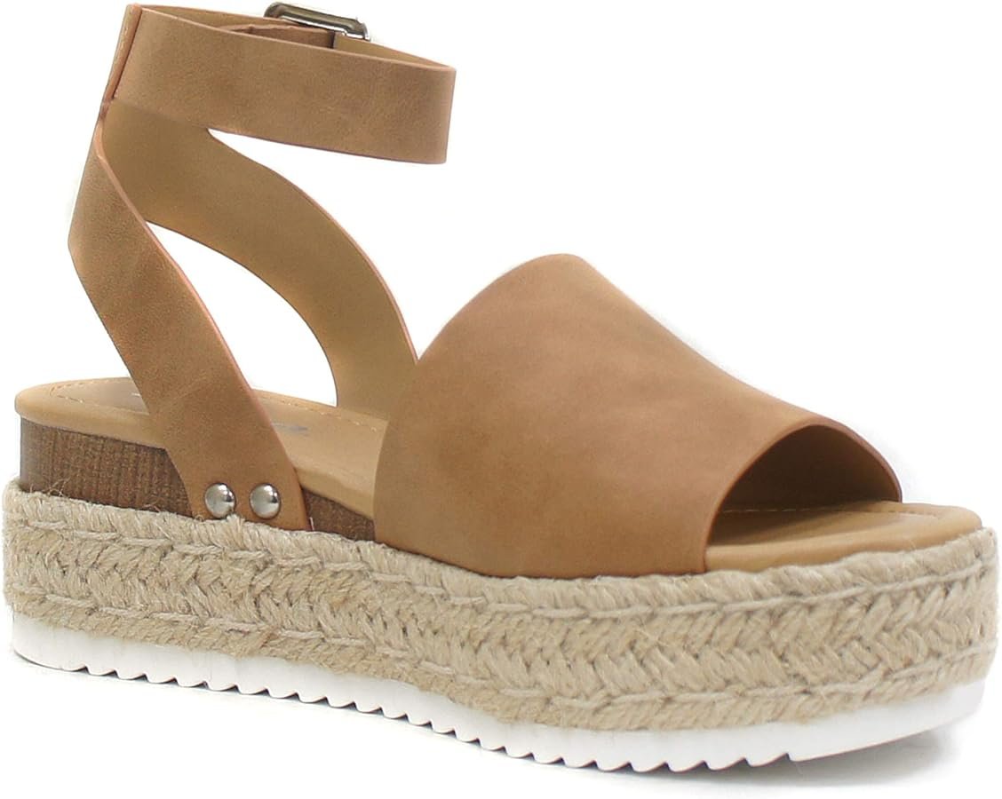 Soda Topic Espadrille Platform Wedge Sandals
